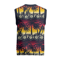 Hawaii Hibiscus Palm Tree Sunset Christmas Knitted V-Neck Vest Tropical Style - Wonder Print Shop