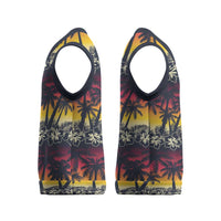 Hawaii Hibiscus Palm Tree Sunset Christmas Knitted V-Neck Vest Tropical Style - Wonder Print Shop