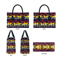 Hawaii Hibiscus Palm Tree Sunset Leather Bag Tropical Style - Wonder Print Shop
