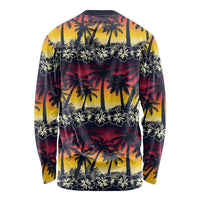 Hawaii Hibiscus Palm Tree Sunset Long Sleeve Shirt Tropical Style - Wonder Print Shop