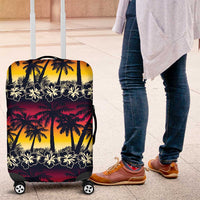 Hawaii Hibiscus Palm Tree Sunset Luggage Cover Tropical Style - Wonder Print Shop