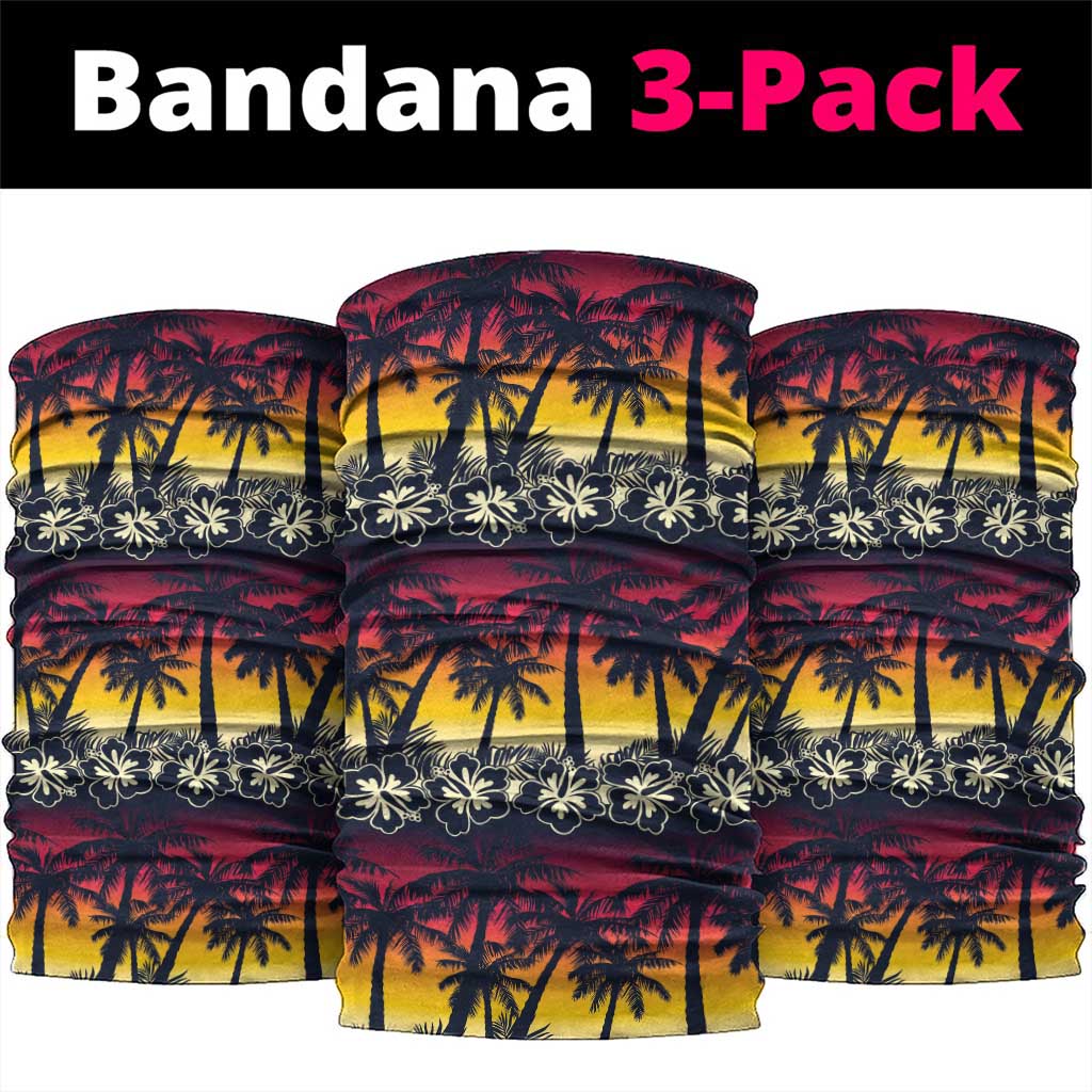 Hawaii Hibiscus Palm Tree Sunset Neck Gaiter Tropical Style - Wonder Print Shop