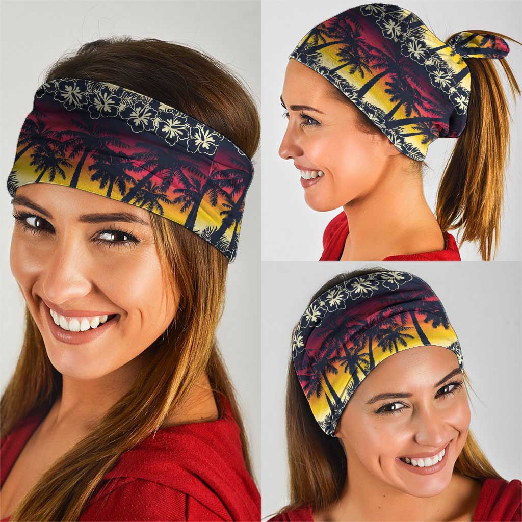 Hawaii Hibiscus Palm Tree Sunset Neck Gaiter Tropical Style - Wonder Print Shop