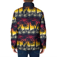 Hawaii Hibiscus Palm Tree Sunset Padded Jacket Tropical Style - Wonder Print Shop