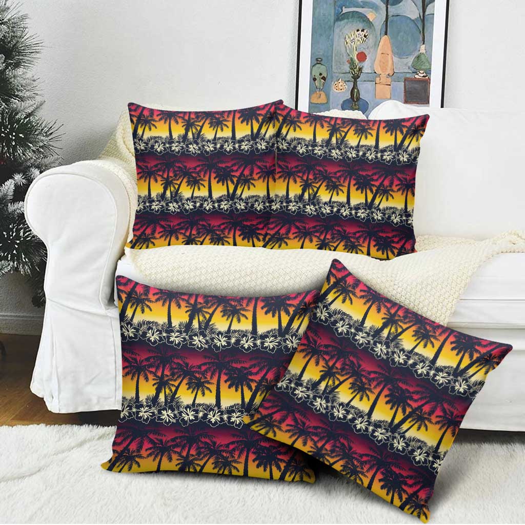 Hawaii Hibiscus Palm Tree Sunset Pillow Cover Tropical Style - Wonder Print Shop
