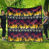Hawaii Hibiscus Palm Tree Sunset Quilt Tropical Style - Wonder Print Shop