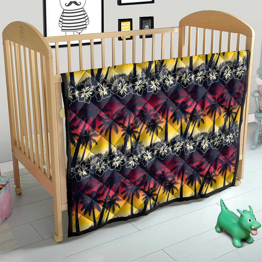 Hawaii Hibiscus Palm Tree Sunset Quilt Tropical Style - Wonder Print Shop