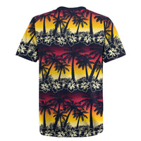 Hawaii Hibiscus Palm Tree Sunset Rugby Jersey Tropical Style - Wonder Print Shop