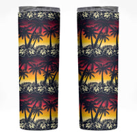 Hawaii Hibiscus Palm Tree Sunset Skinny Tumbler Tropical Style - Wonder Print Shop