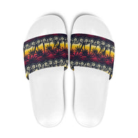 Hawaii Hibiscus Palm Tree Sunset Slide Sandals Tropical Style - Wonder Print Shop
