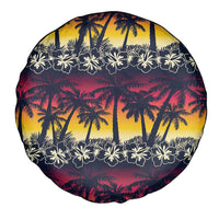 Hawaii Hibiscus Palm Tree Sunset Spare Tire Cover Tropical Style - Wonder Print Shop