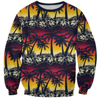 Hawaii Hibiscus Palm Tree Sunset Sweatshirt Tropical Style - Wonder Print Shop