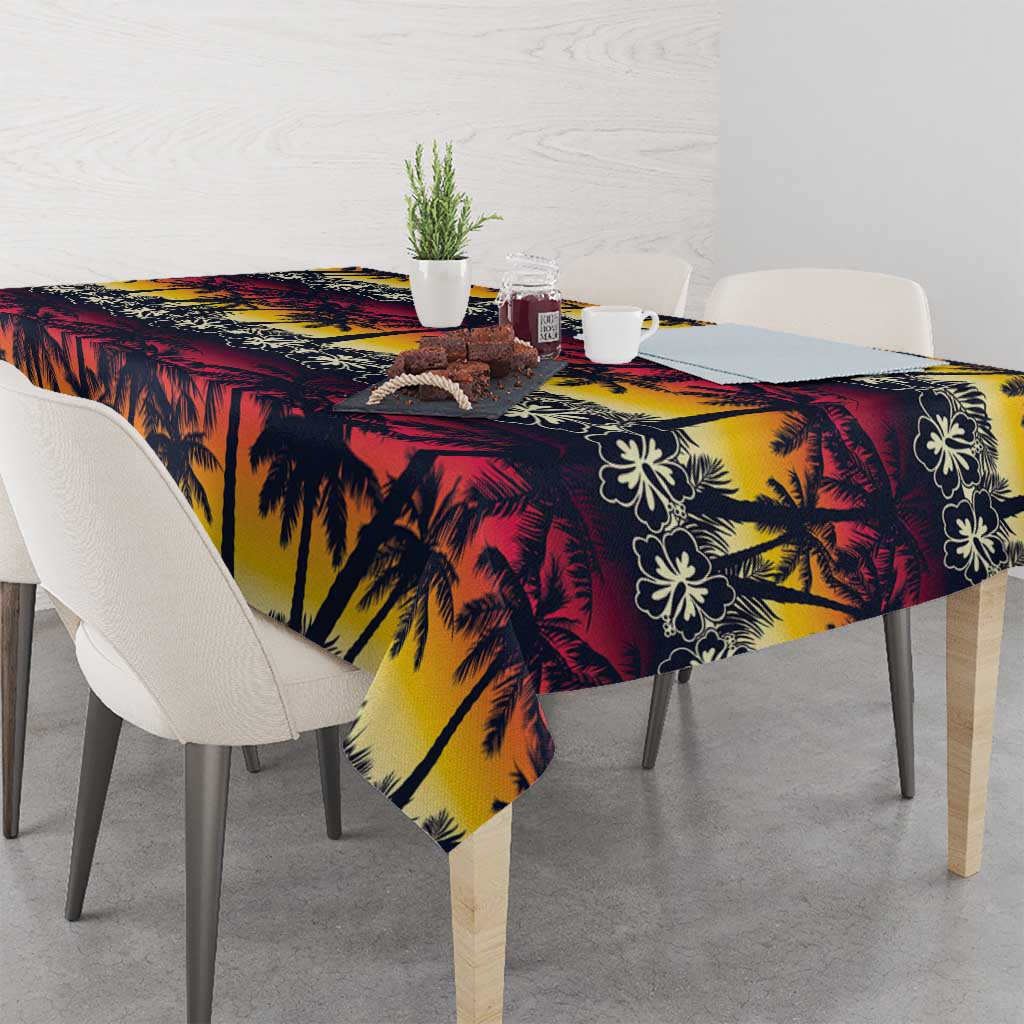 Hawaii Hibiscus Palm Tree Sunset Tablecloth Tropical Style - Wonder Print Shop