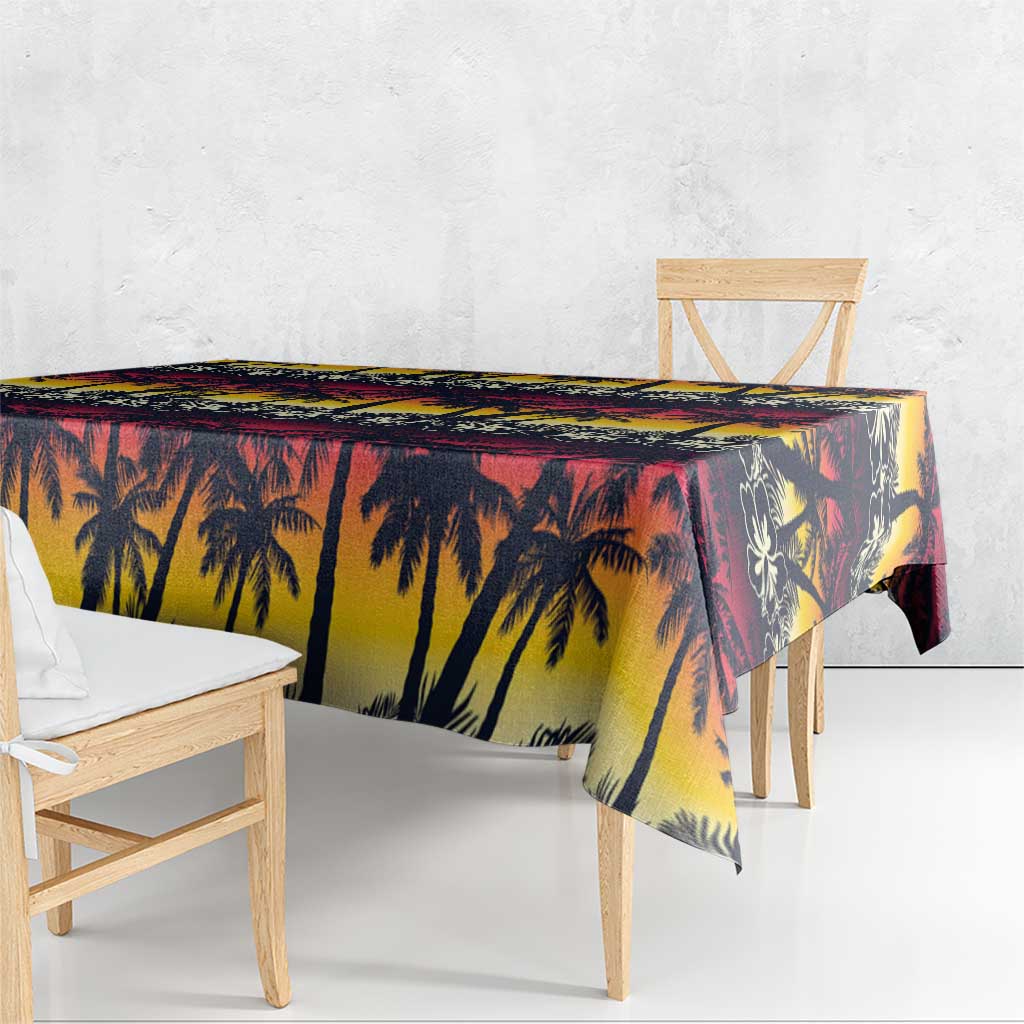 Hawaii Hibiscus Palm Tree Sunset Tablecloth Tropical Style - Wonder Print Shop