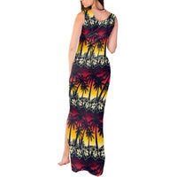 Hawaii Hibiscus Palm Tree Sunset Tank Maxi Dress Tropical Style - Wonder Print Shop