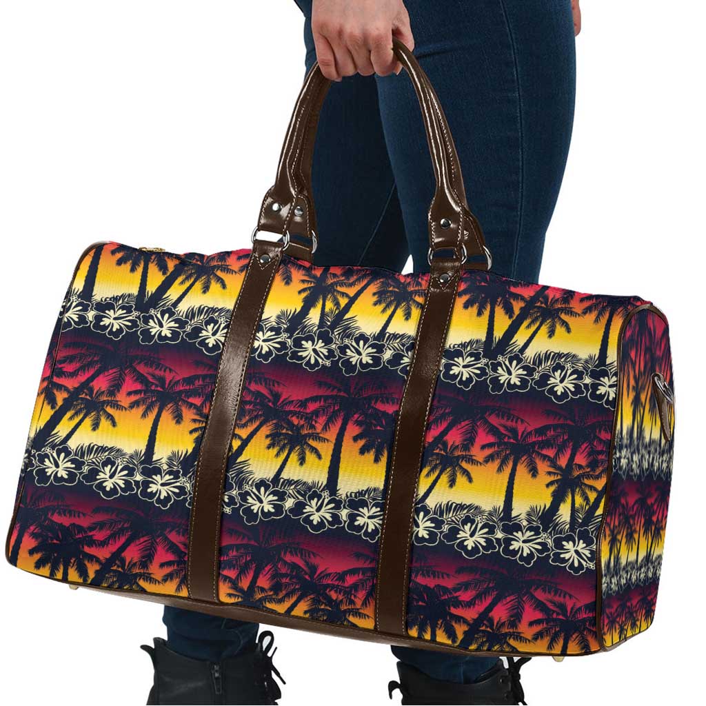Hawaii Hibiscus Palm Tree Sunset Travel Bag Tropical Style - Wonder Print Shop