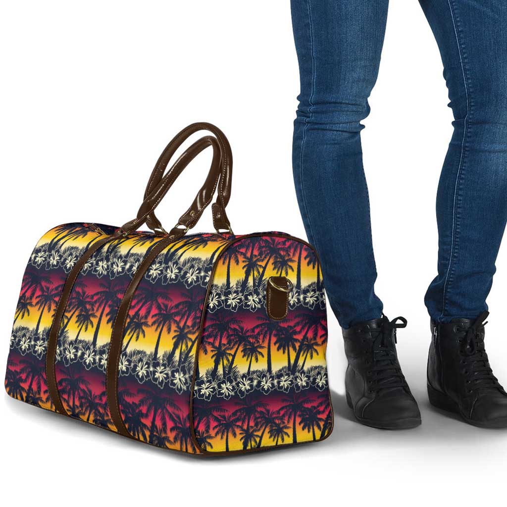 Hawaii Hibiscus Palm Tree Sunset Travel Bag Tropical Style - Wonder Print Shop