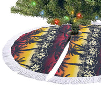 Hawaii Hibiscus Palm Tree Sunset Tree Skirt Tropical Style - Wonder Print Shop