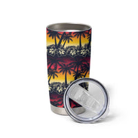 Hawaii Hibiscus Palm Tree Sunset Tumbler Cup Tropical Style - Wonder Print Shop