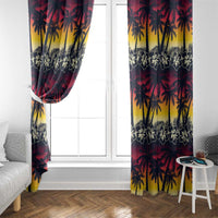 Hawaii Hibiscus Palm Tree Sunset Window Curtain Tropical Style - Wonder Print Shop
