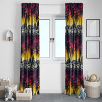 Hawaii Hibiscus Palm Tree Sunset Window Curtain Tropical Style - Wonder Print Shop
