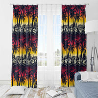 Hawaii Hibiscus Palm Tree Sunset Window Curtain Tropical Style - Wonder Print Shop