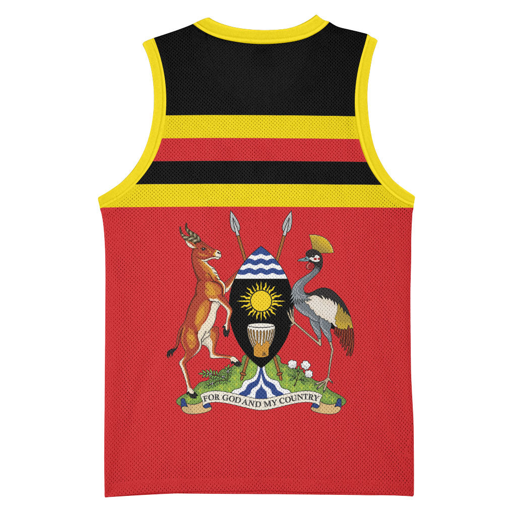 Uganda Flag Stylized Basketball Jersey Jamhuri ya Uganda