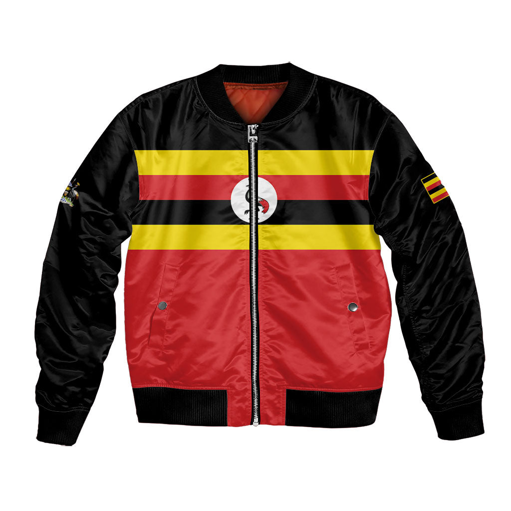 Uganda Flag Stylized Bomber Jacket Jamhuri ya Uganda