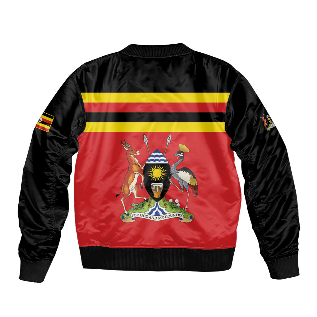 Uganda Flag Stylized Bomber Jacket Jamhuri ya Uganda