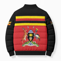 Uganda Flag Stylized Bomber Puffer Jacket Jamhuri ya Uganda