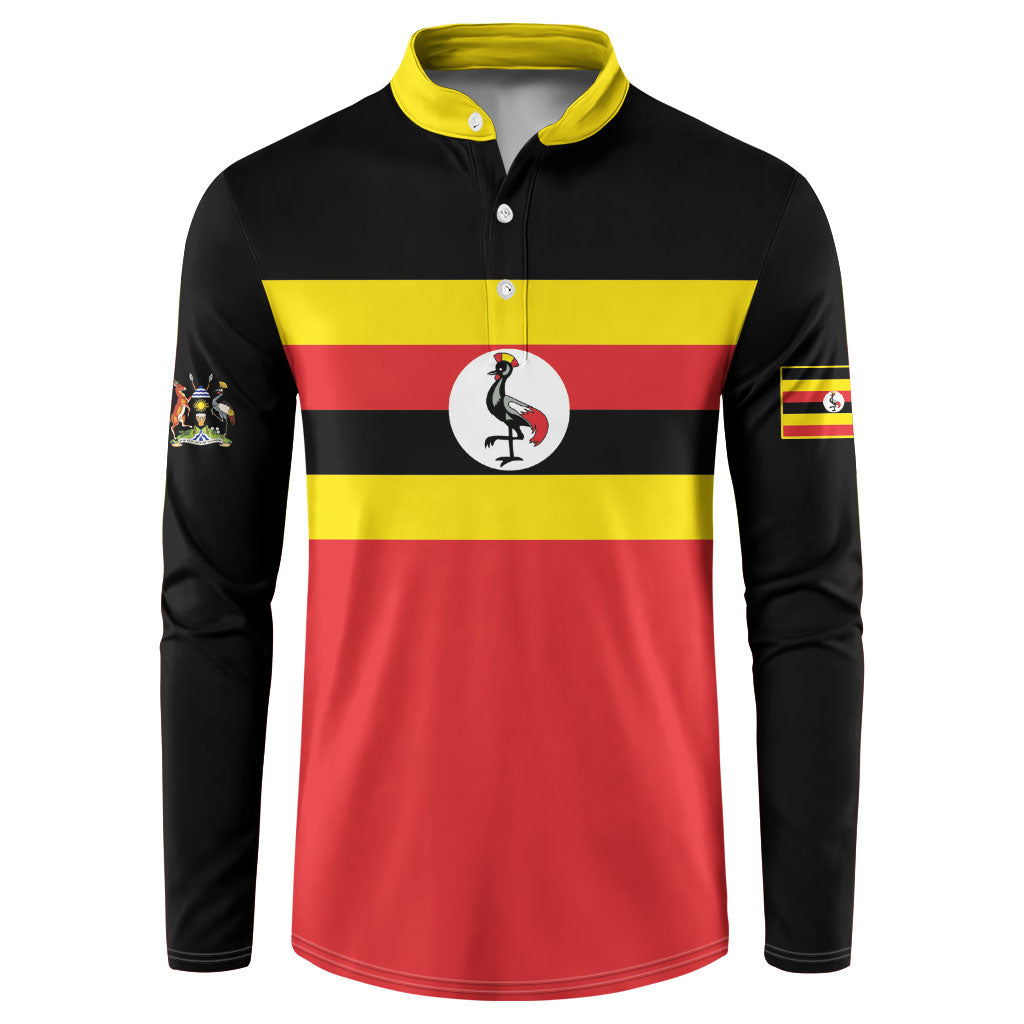 Uganda Flag Stylized Button Sweatshirt Jamhuri ya Uganda