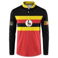Uganda Flag Stylized Button Sweatshirt Jamhuri ya Uganda