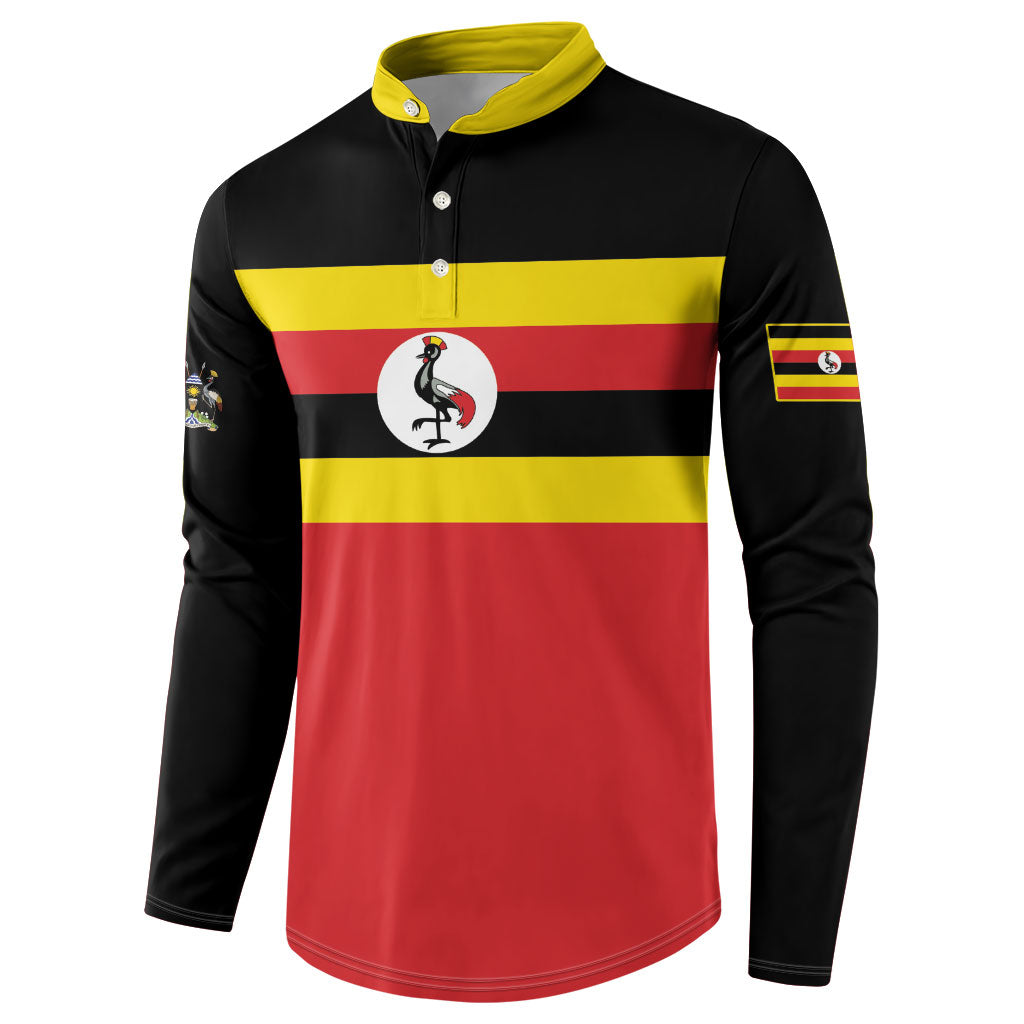 Uganda Flag Stylized Button Sweatshirt Jamhuri ya Uganda