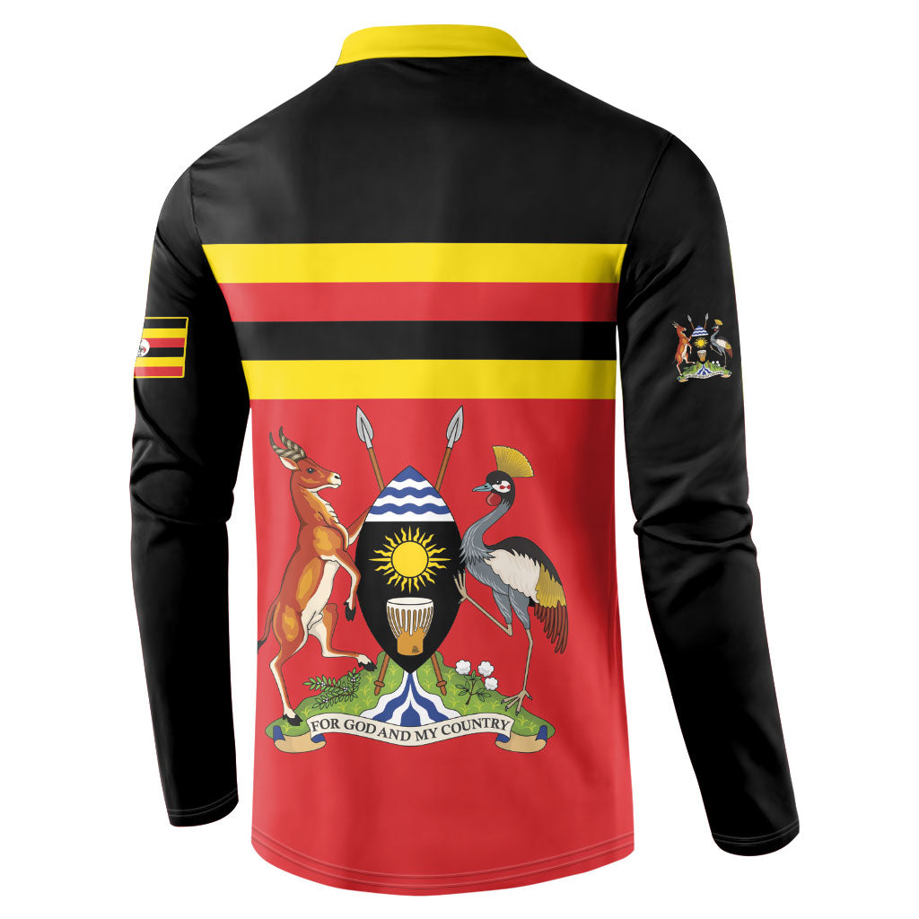 Uganda Flag Stylized Button Sweatshirt Jamhuri ya Uganda