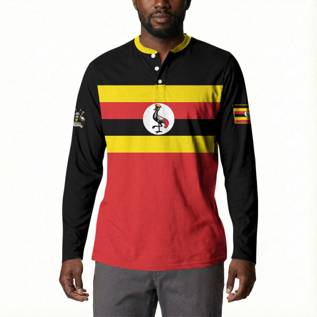 Uganda Flag Stylized Button Sweatshirt Jamhuri ya Uganda