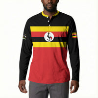 Uganda Flag Stylized Button Sweatshirt Jamhuri ya Uganda