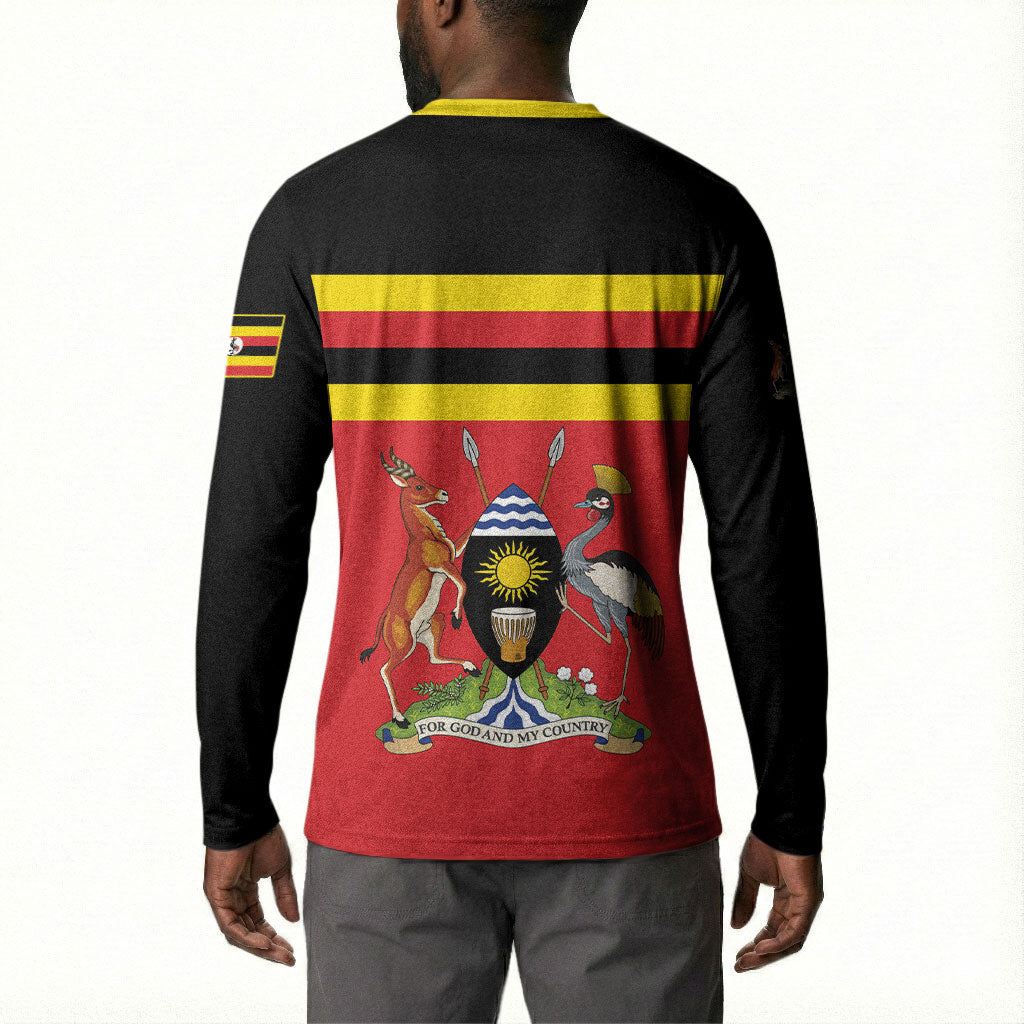 Uganda Flag Stylized Button Sweatshirt Jamhuri ya Uganda