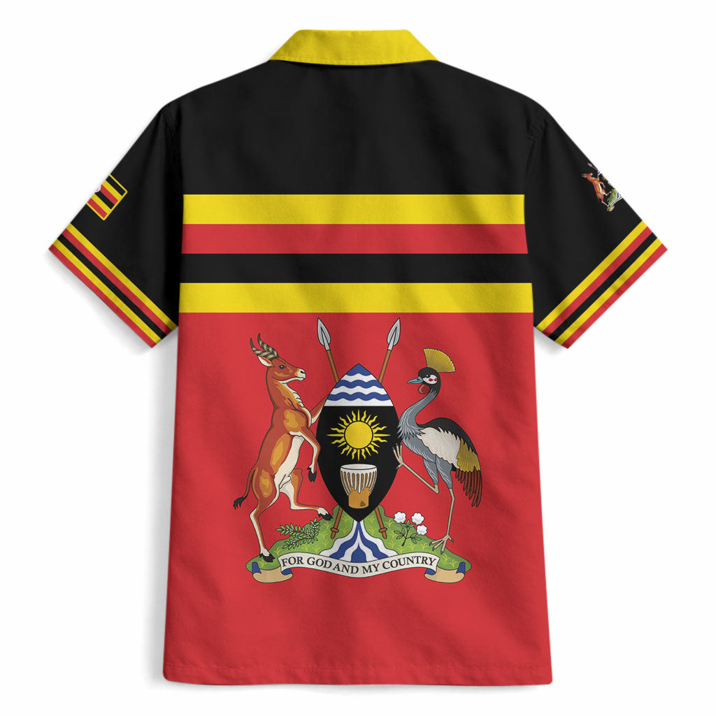 Uganda Flag Stylized Hawaiian Shirt Jamhuri ya Uganda