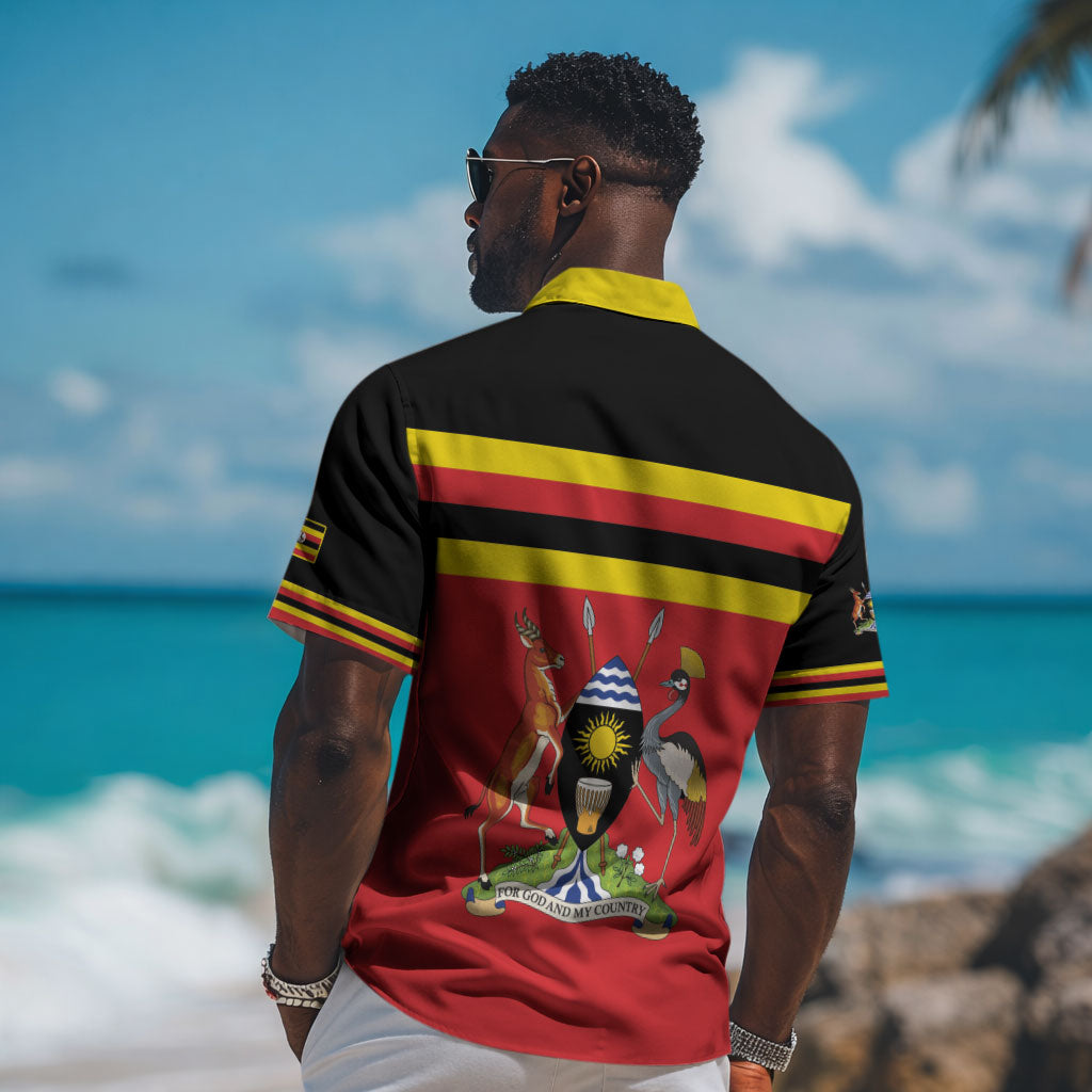 Uganda Flag Stylized Hawaiian Shirt Jamhuri ya Uganda