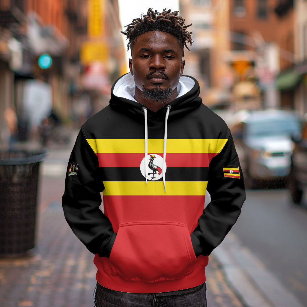 Uganda Flag Stylized Hoodie Jamhuri ya Uganda