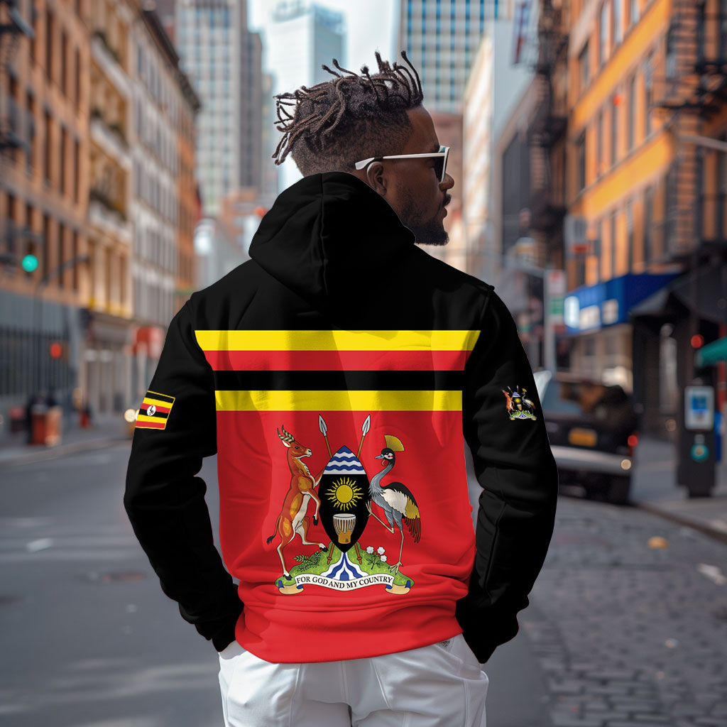 Uganda Flag Stylized Hoodie Jamhuri ya Uganda