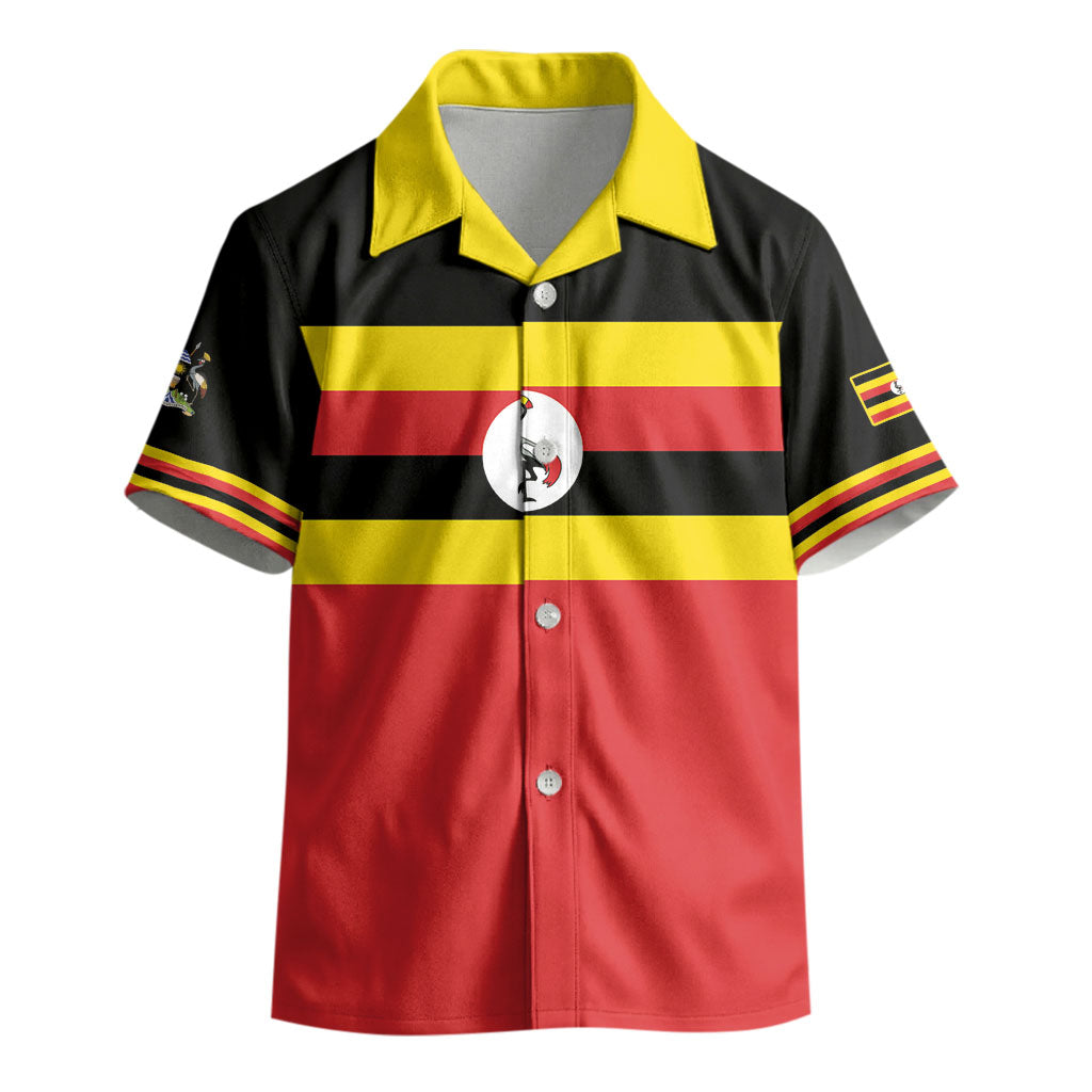 Uganda Flag Stylized Kid Hawaiian Shirt Jamhuri ya Uganda