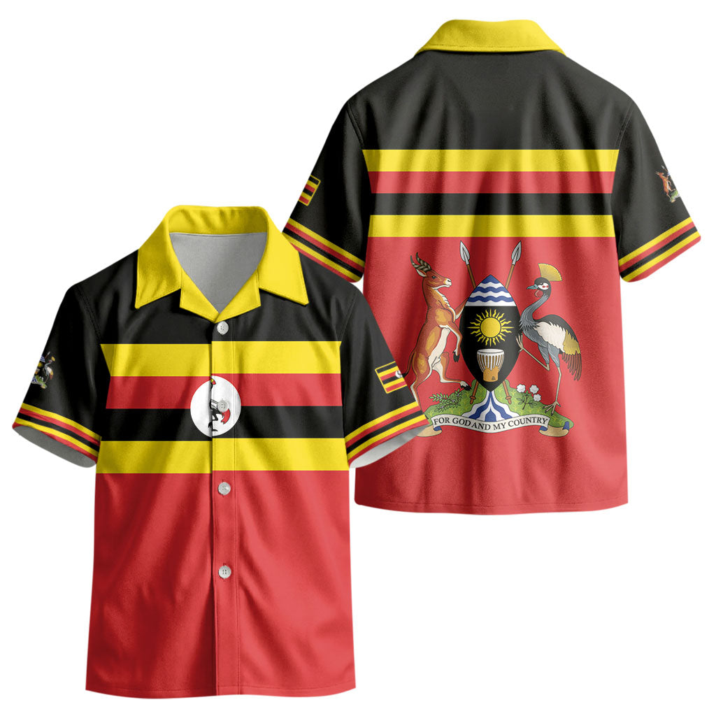 Uganda Flag Stylized Kid Hawaiian Shirt Jamhuri ya Uganda