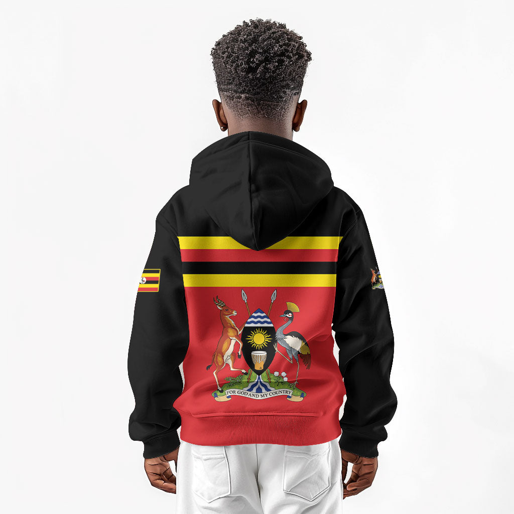 Uganda Flag Stylized Kid Hoodie Jamhuri ya Uganda