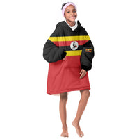 Uganda Flag Stylized Kid Wearable Blanket Hoodie Jamhuri ya Uganda