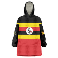 Uganda Flag Stylized Kid Wearable Blanket Hoodie Jamhuri ya Uganda