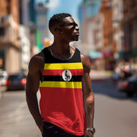 Uganda Flag Stylized Men Tank Top Jamhuri ya Uganda