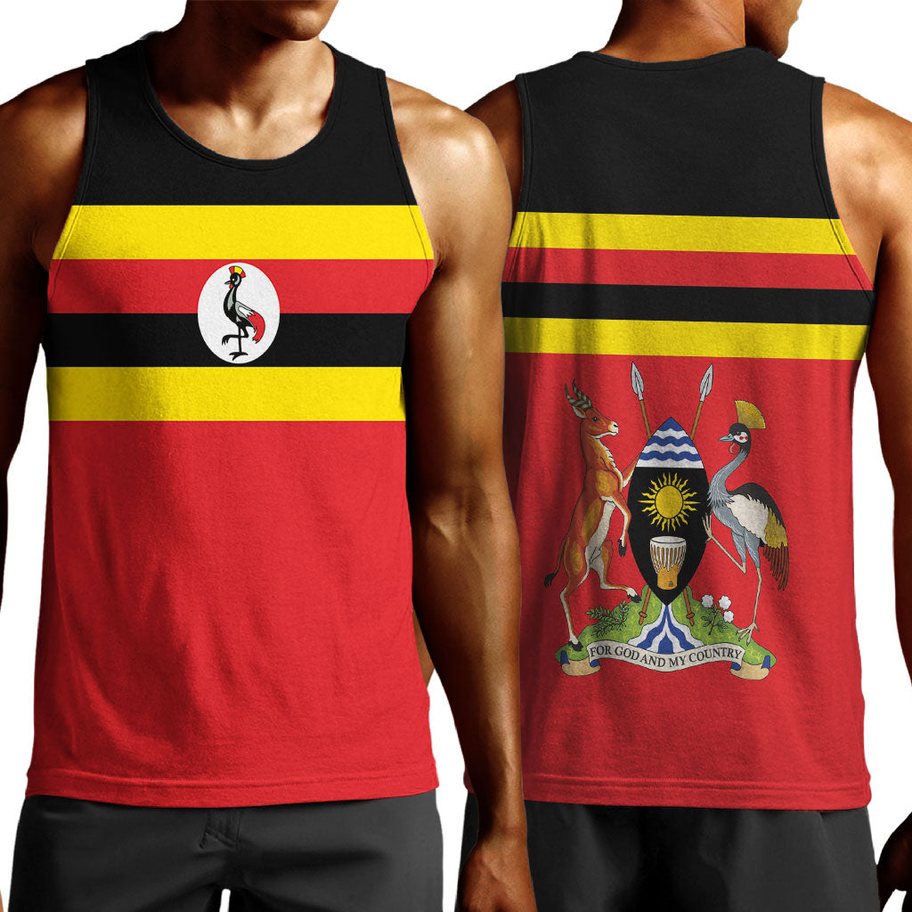 Uganda Flag Stylized Men Tank Top Jamhuri ya Uganda