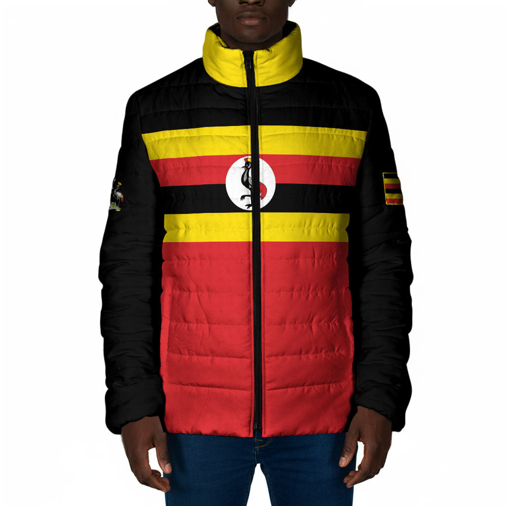 Uganda Flag Stylized Padded Jacket Jamhuri ya Uganda