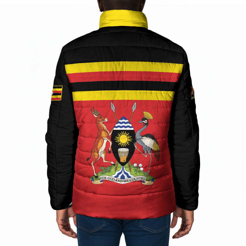 Uganda Flag Stylized Padded Jacket Jamhuri ya Uganda